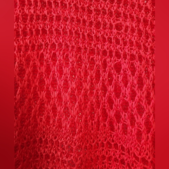 Christian Siriano Runway| Coral Open Knit High Low Hem| Sweater| M - Picture 3 of 5